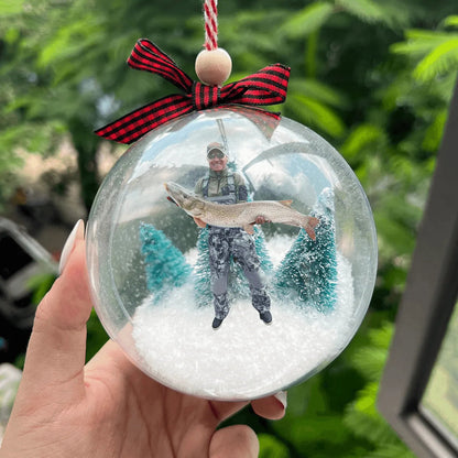 Custom Photo Fishing Ornament – Ideal for Group Photos – Personalized Christmas Gift for Fishermen & Fishing Lovers | Acrylic