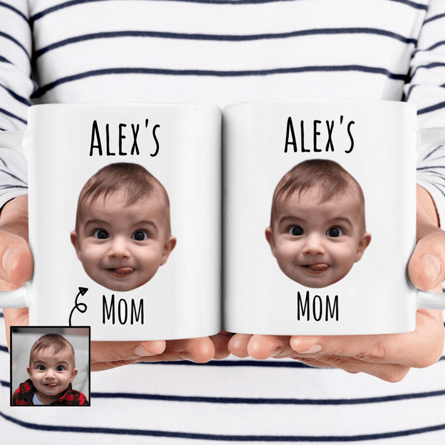 Custom Photo Face Photo Mug - Personalized Custom 11oz Mug - Gifts for Newborn/Baby/Infant