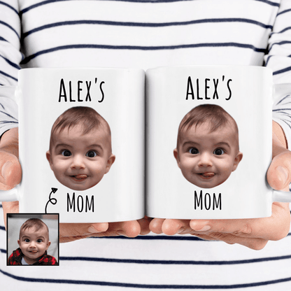 Custom Photo Face Photo Mug - Personalized Custom 11oz Mug - Gifts for Newborn/Baby/Infant