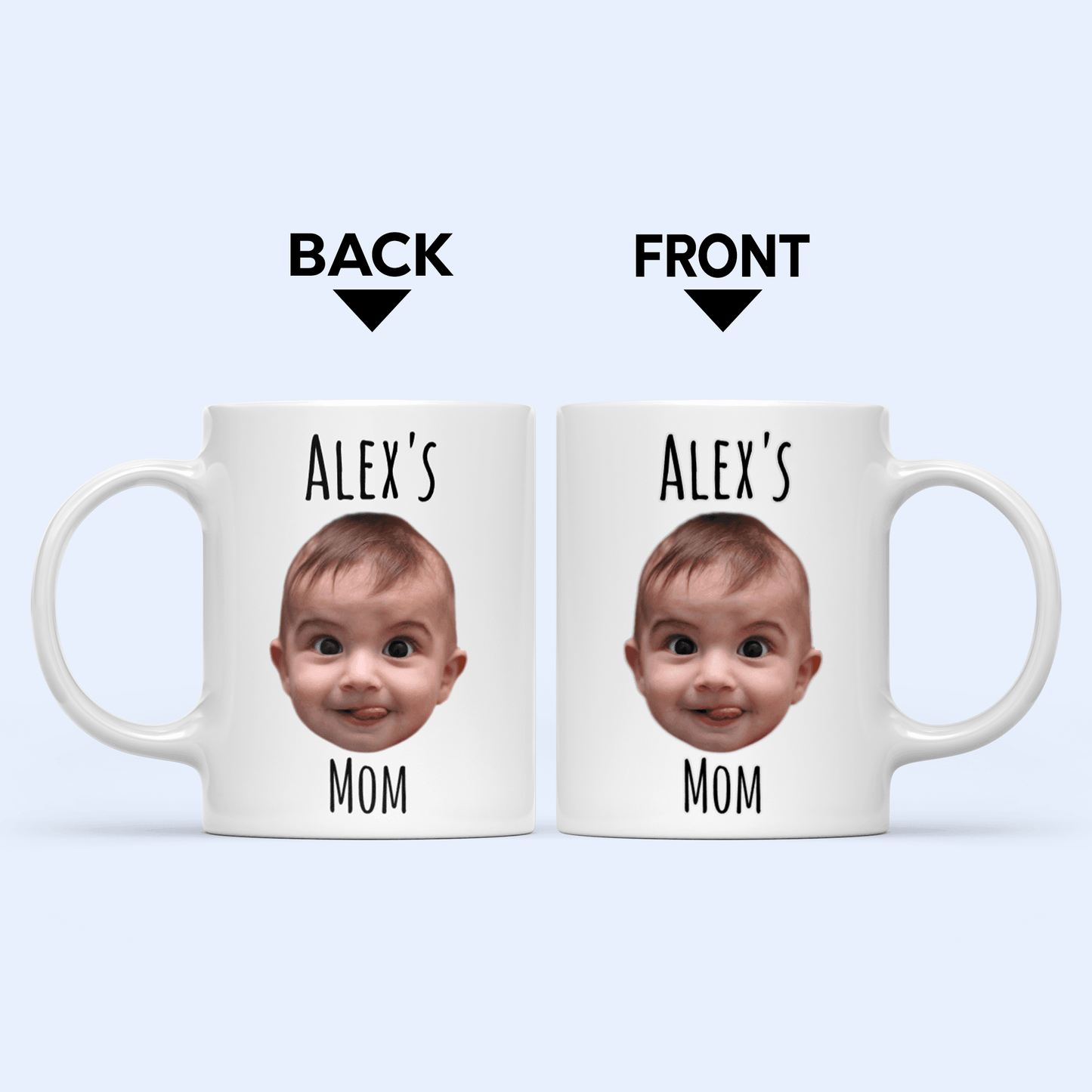 Custom Photo Face Photo Mug - Personalized Custom 11oz Mug - Gifts for Newborn/Baby/Infant