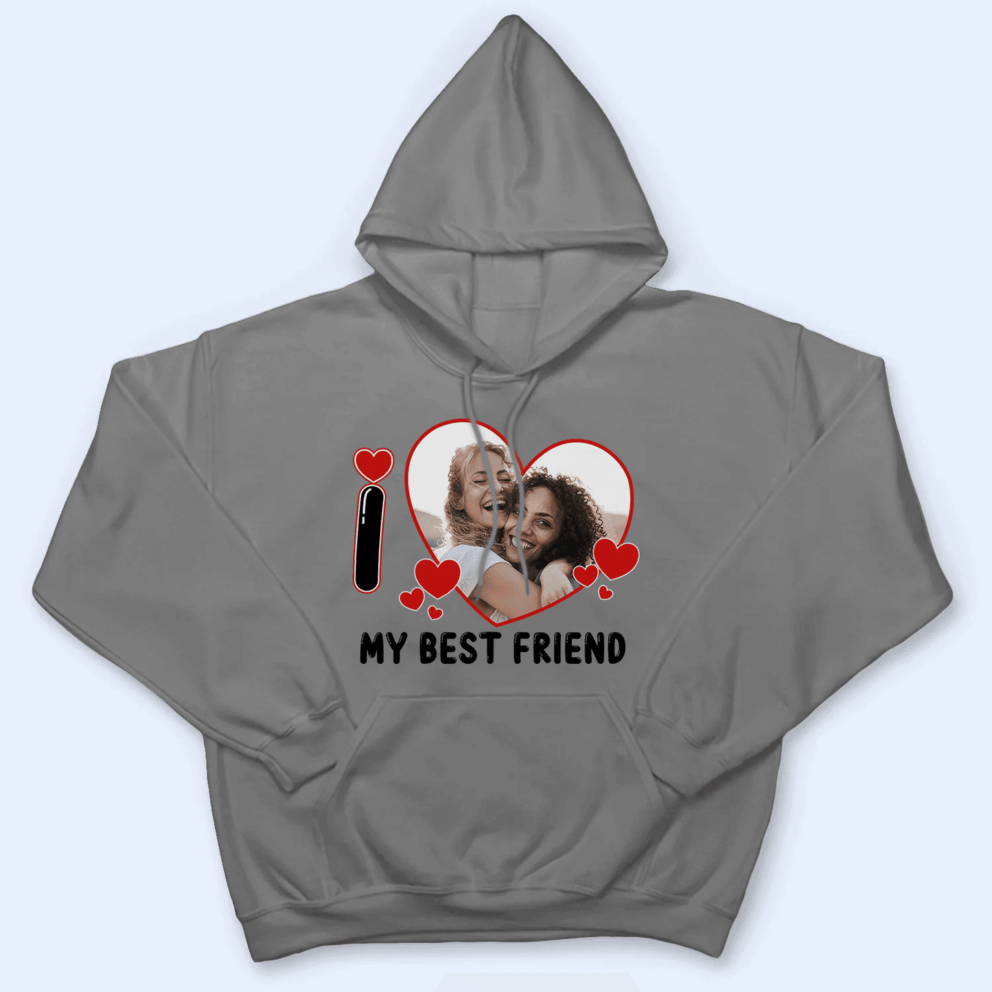 Custom Photo I Love Heart - Personalized Custom T Shirt - Birthday, Loving, Funny Gift for Bestie, Best Friend