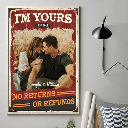 Couple Custom Photo Wall Art - Personalized Gift for Valentine’s Day, Anniversary, Husband Wife, Boyfriend Girlfriend