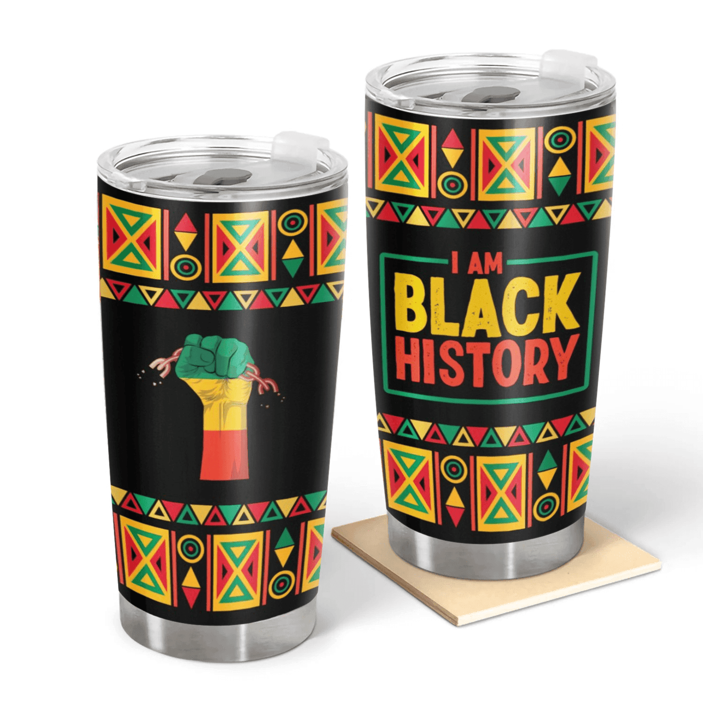 Custom Tumbler for Black History - Personalized Gift for African American, Black Dad, Mom, Girl, Women - Also for Juneteenth