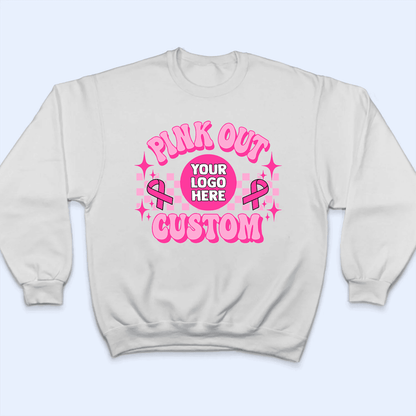 Custom Photo Pink Out Breast Cancer School Team Spirit - Personalized Custom T Shirt - Birthday, Loving, Funny Gift for Teacher, Kindergarten, Preschool, Pre K, Paraprofessional
