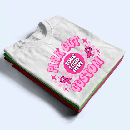 Custom Photo Pink Out Breast Cancer School Team Spirit - Personalized Custom T Shirt - Birthday, Loving, Funny Gift for Teacher, Kindergarten, Preschool, Pre K, Paraprofessional