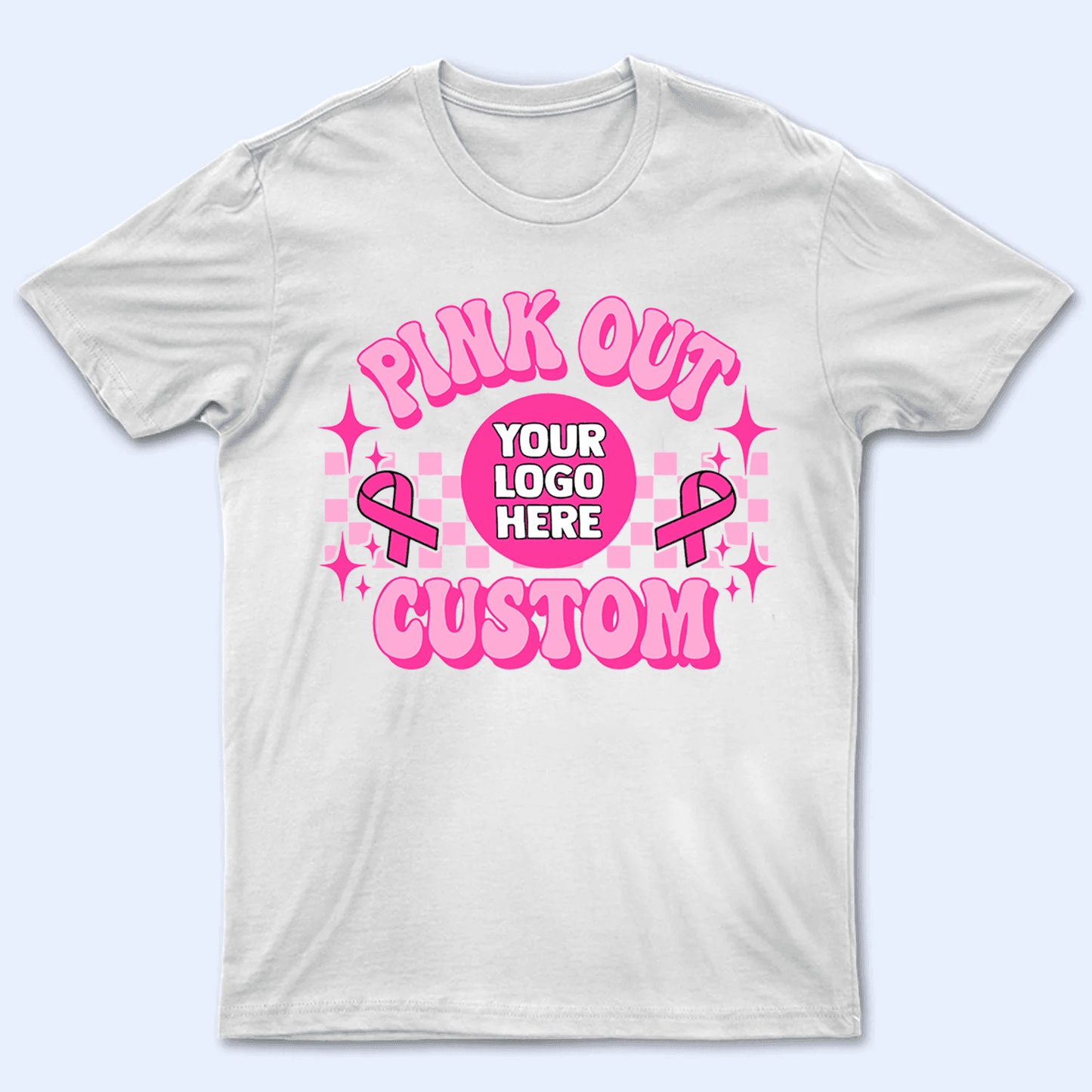 Custom Photo Pink Out Breast Cancer School Team Spirit - Personalized Custom T Shirt - Birthday, Loving, Funny Gift for Teacher, Kindergarten, Preschool, Pre K, Paraprofessional
