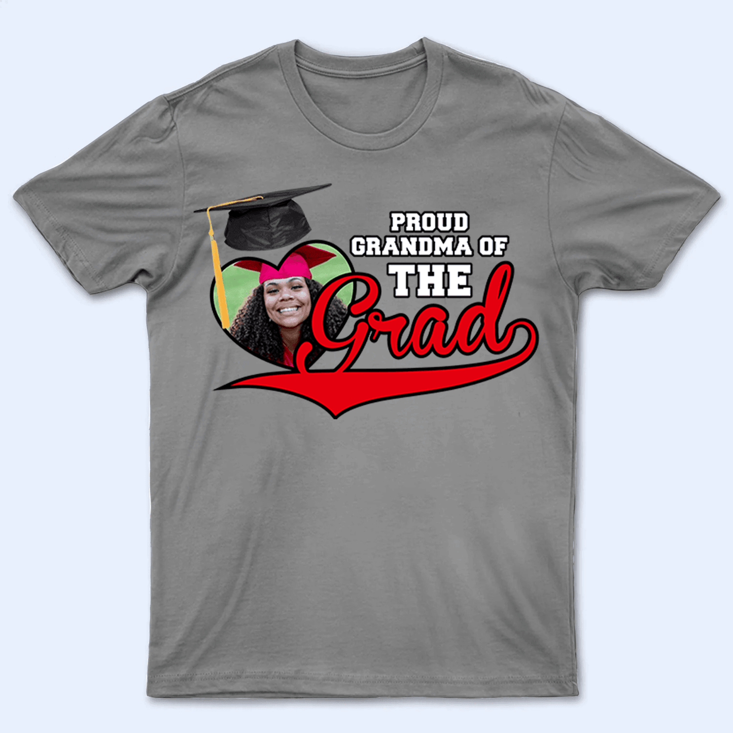 Custom Photo Proud Family Of The Class Of 2025 Graduate Senior - Personalized Custom T Shirt - Graduation Gift for Grandma/Nana/Mimi, Mom, Wife, Grandparent