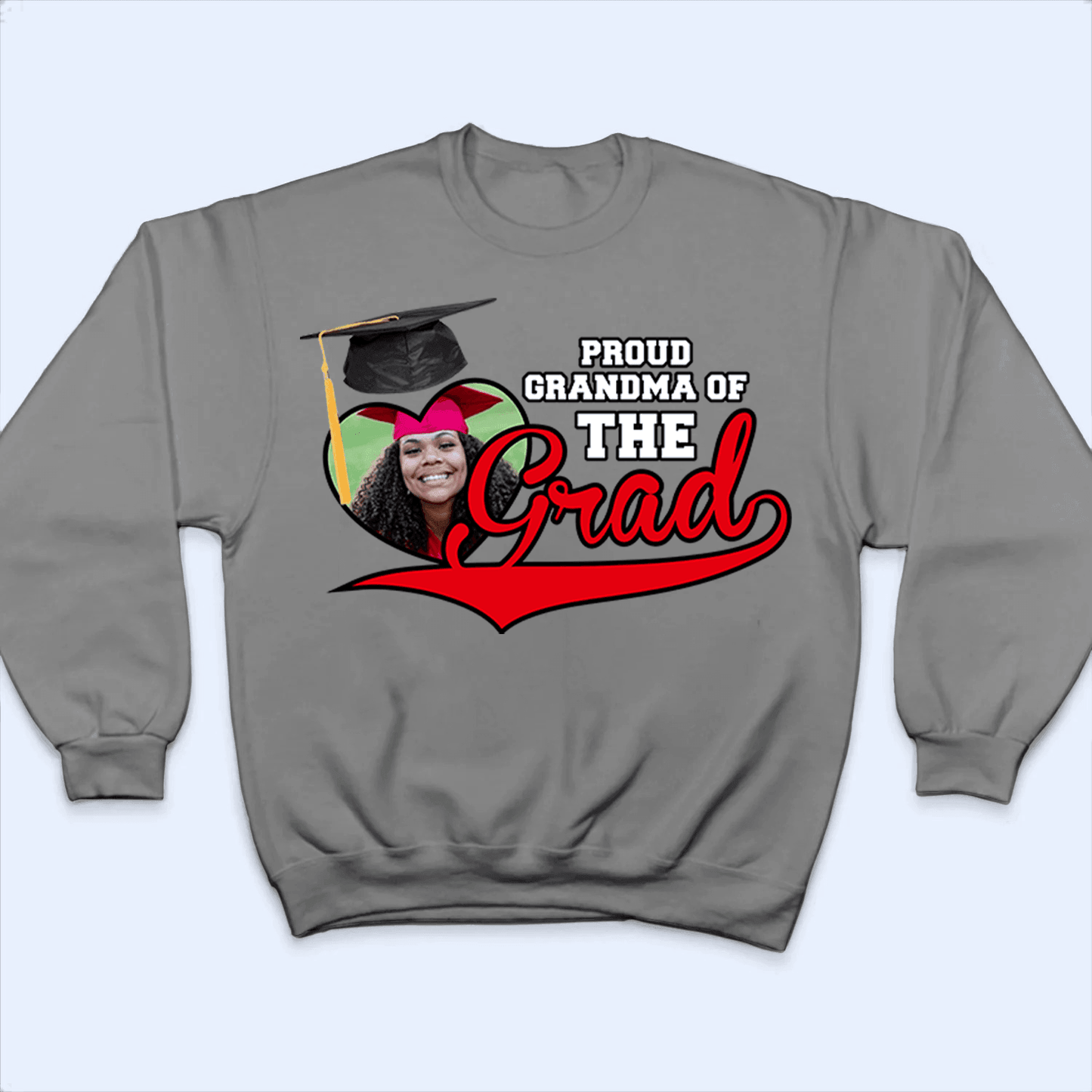 Custom Photo Proud Family Of The Class Of 2025 Graduate Senior - Personalized Custom T Shirt - Graduation Gift for Grandma/Nana/Mimi, Mom, Wife, Grandparent