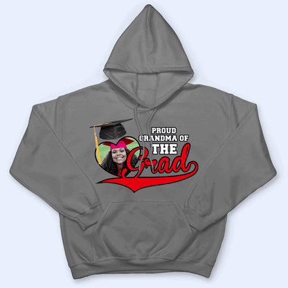 Custom Photo Proud Family Of The Class Of 2025 Graduate Senior - Personalized Custom T Shirt - Graduation Gift for Grandma/Nana/Mimi, Mom, Wife, Grandparent