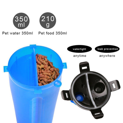2 in 1 Dog Drinking Water Bottle with Bowls | Family Pet | Kitchen + Metal