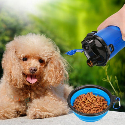 2 in 1 Dog Drinking Water Bottle with Bowls | Family Pet | Kitchen + Metal