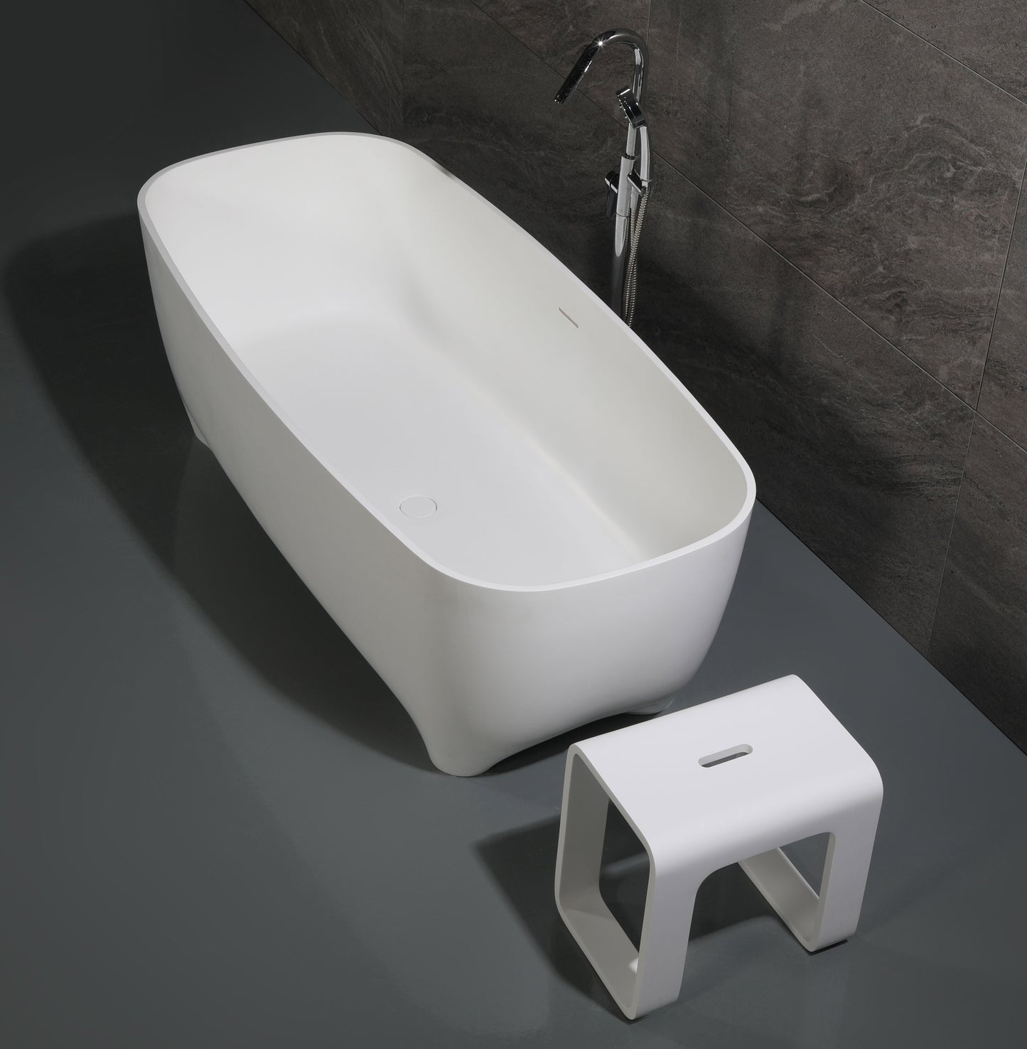 ALFI brand  AB9980 67" White Matte Solid Surface Resin Bathtub