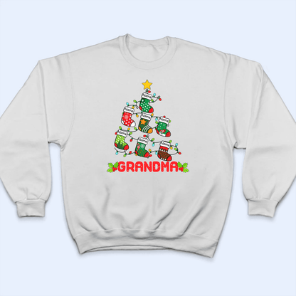 Pine Socks Christmas Grandma - Personalized Custom T Shirt - Birthday, Loving, Funny Gift for Grandma/Nana/Mimi, Mom, Wife, Grandparent