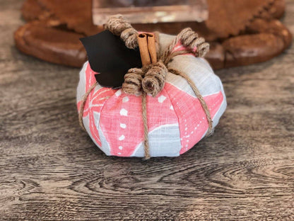 Pink Starfish Fabric Pumpkin- 3 Sizes