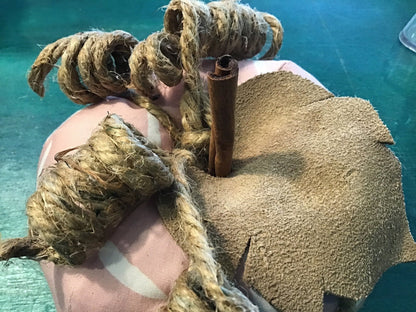 Pink Starfish Fabric Pumpkin- Large