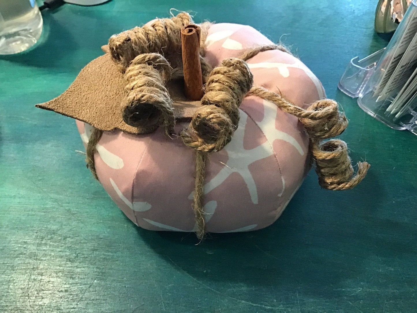 Pink Starfish Fabric Pumpkin- Large