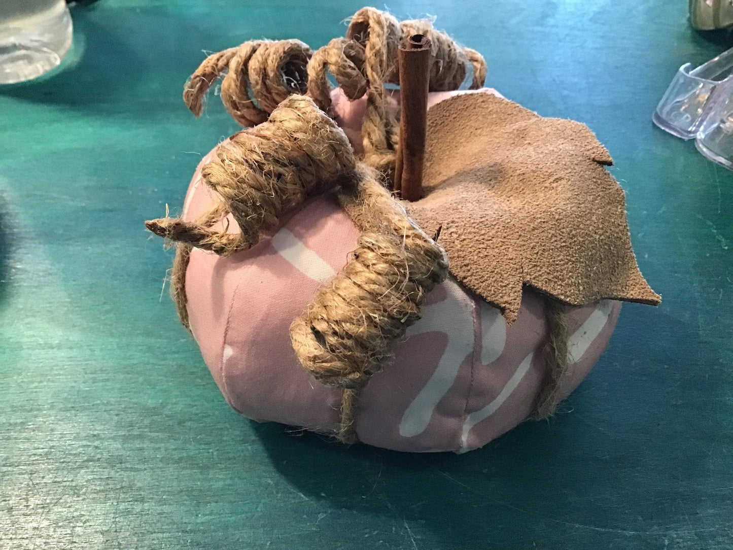 Pink Starfish Fabric Pumpkin- Large