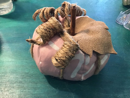 Pink Starfish Fabric Pumpkin- Large