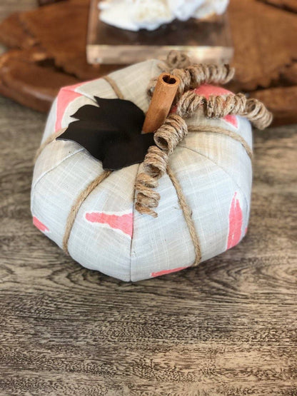 Pink Starfish Fabric Pumpkin- 3 Sizes