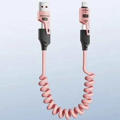 65W Quick Charger Spring USB Cable – Fast Charging Durable Cord (65W USB cable)