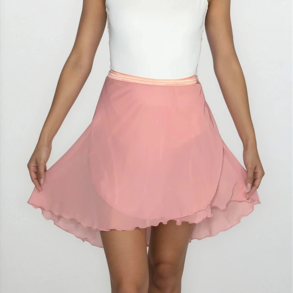 Dusty Rose Chiffon Ballet Wrap Skirt - Contemporary
