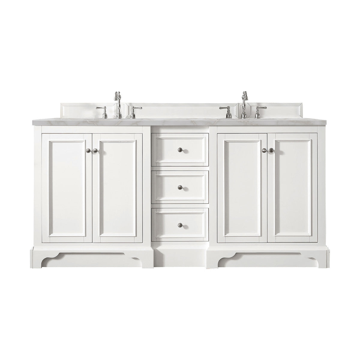 De Soto 72" Double Vanity Cabinet, Bright White