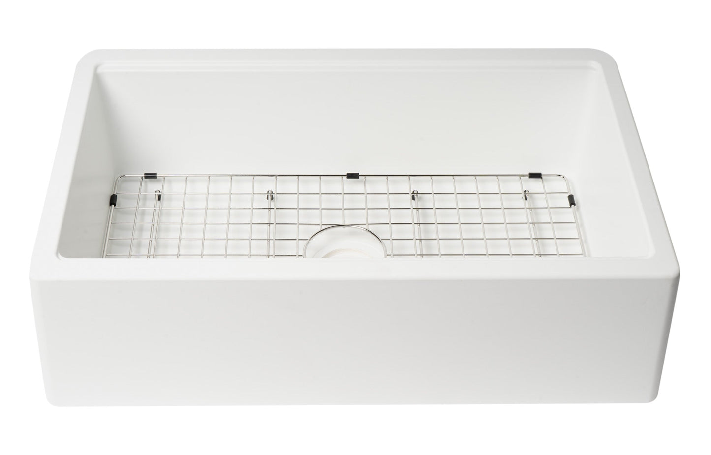 ALFI brand AB33FARM 33" Granite Composite Single Bowl Drop In Farm Sink with Accessories