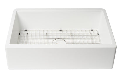 ALFI brand AB33FARM 33" Granite Composite Single Bowl Drop In Farm Sink with Accessories