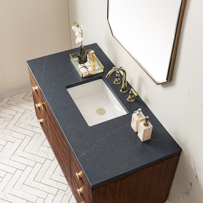 Amberly 48" Single Vanity Cabinet, Mid-Century Walnut