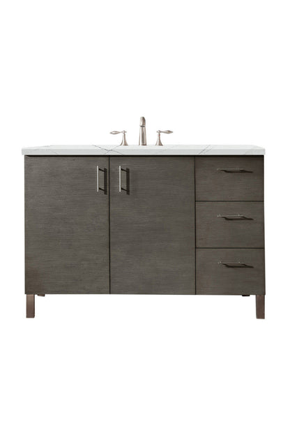 Metropolitan 48" Single Vanity Cabinet, Silver Oak