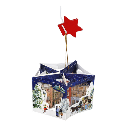 Popup Mini Book German Ornament - Frohes Weihnacht Cityscape