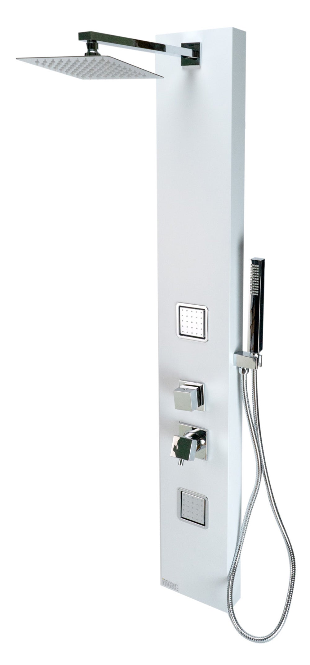 ALFI brand  ABSP60W White Aluminum Shower Panel with 2 Body Sprays and Rain Shower Head