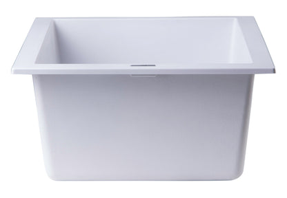 ALFI brand AB1720UM 17" Undermount Rectangular Granite Composite Kitchen Prep Sink