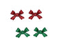 Red and Green Glitter Bows Earrings