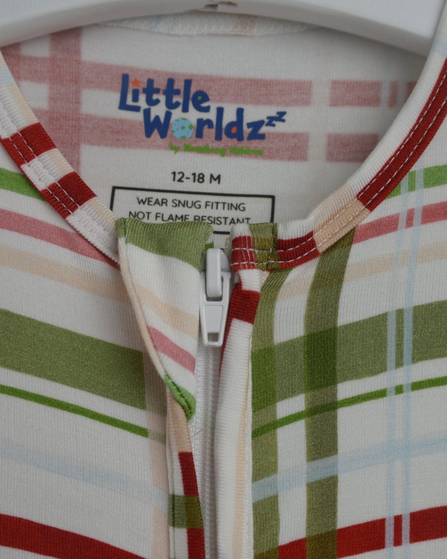 Plaid Bamboo Zipper Footie