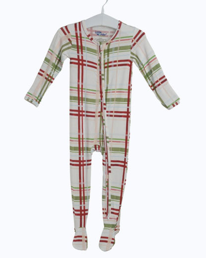 Plaid Bamboo Zipper Footie