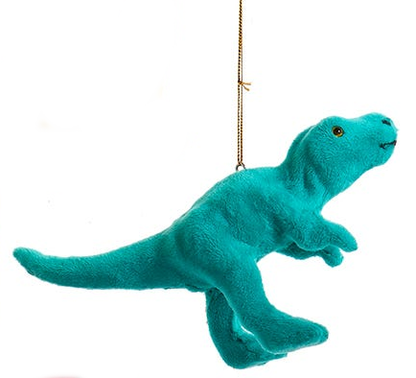 Fuzzy Colorful Dinosaur Ornament -