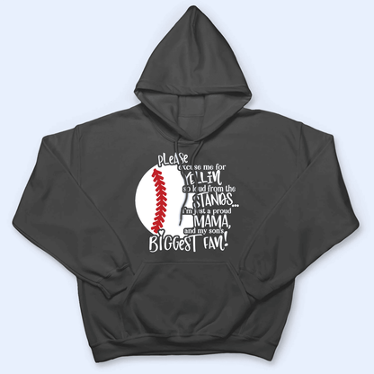 Please Excuse Me For Yellin So Loud From The Stands - Personalized Custom T Shirt - Birthday, Loving, Funny Gift for Grandma/Nana/Mimi, Mom, Wife, Grandparent