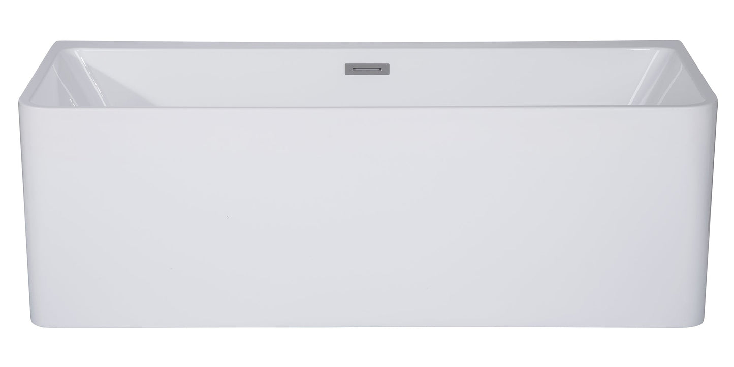 ALFI brand  AB8858 59 inch White Rectangular Acrylic Free Standing Soaking Bathtub