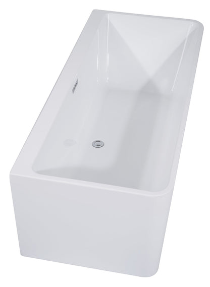 ALFI brand  AB8858 59 inch White Rectangular Acrylic Free Standing Soaking Bathtub