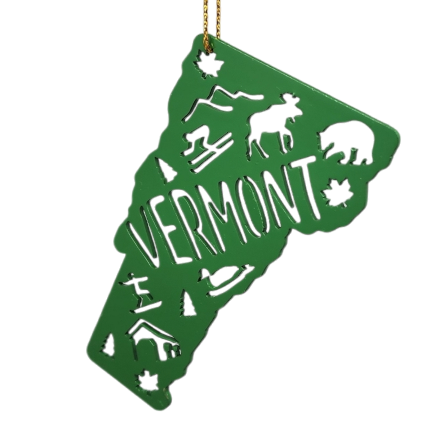 Cutout Metal Vermont Ornament