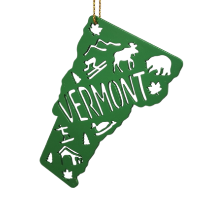 Cutout Metal Vermont Ornament