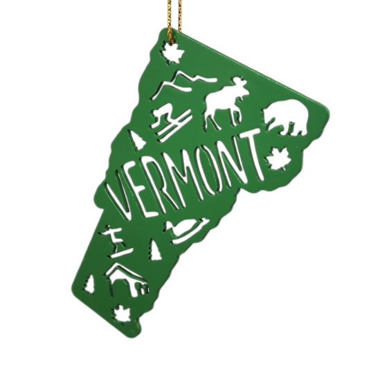 Cutout Metal Vermont Ornament