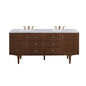 Amberly 72" Double Vanity Cabinet, Mid-Century Walnut