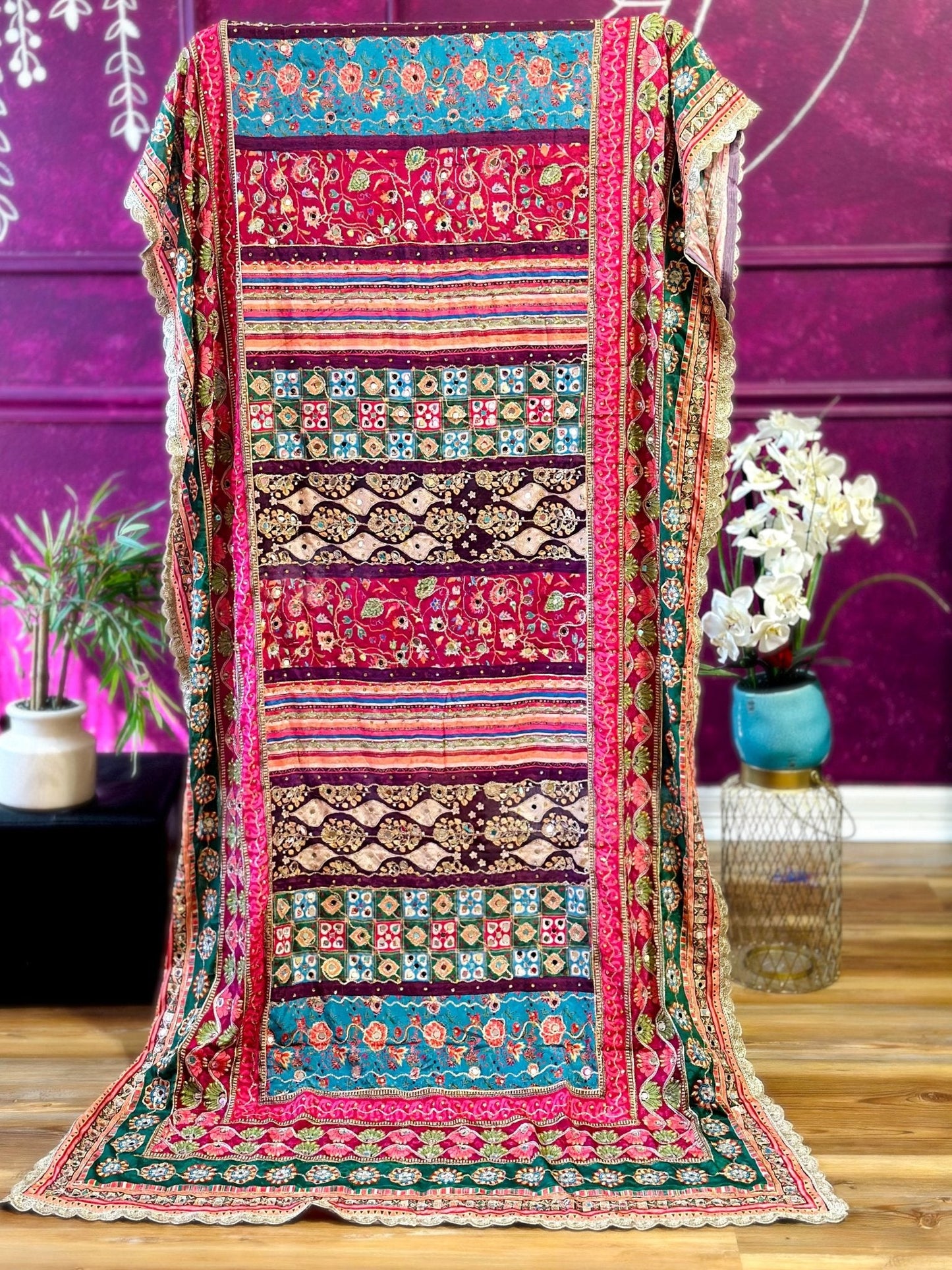 Mulberry Mirror handwork work dupatta