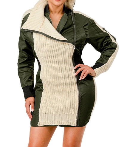 Aviator Knit Utility Dress