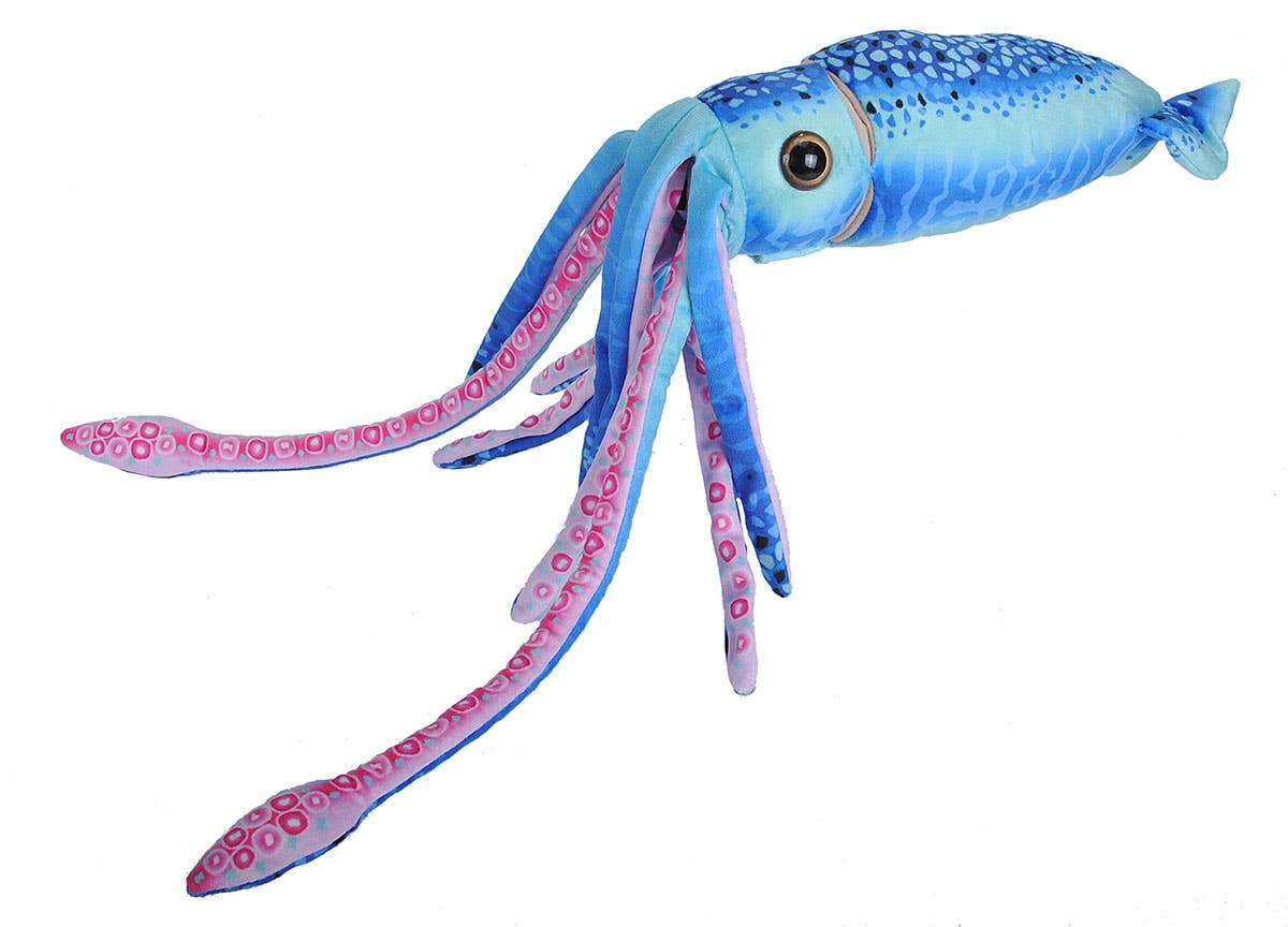 Plush Squid Blue Stuffed Animal 12"