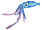 Plush Squid Blue Stuffed Animal 12"
