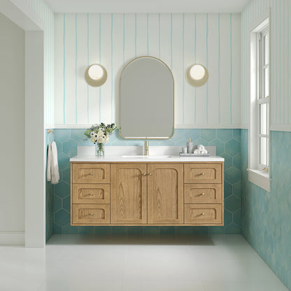 Laurent 60" Single Vanity, Light Natural Oak