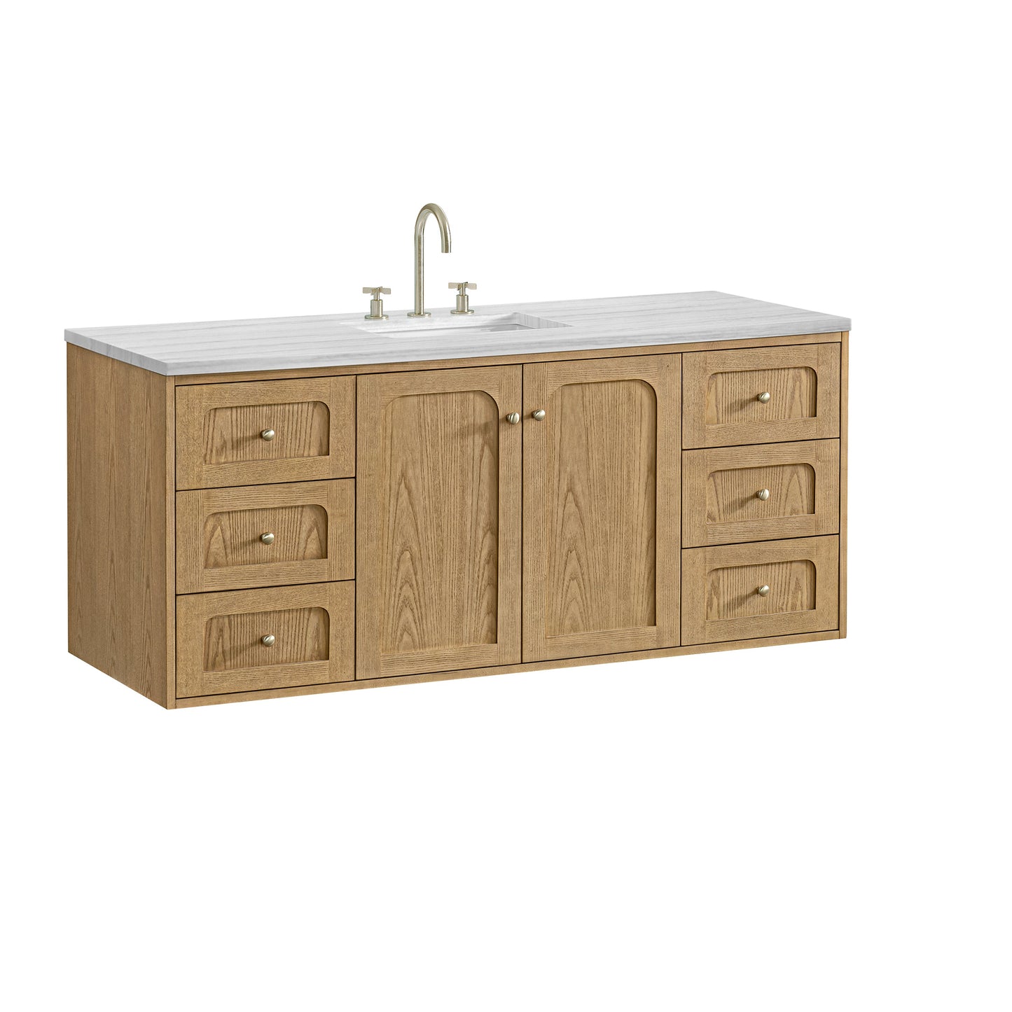 Laurent 60" Single Vanity, Light Natural Oak